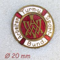 Anstecknadel * Altes emailliertes Abzeichen Ø 2 cm * Arbeiter Turn- und SportBund