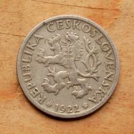 1 Krone 1922 Tschechoslowakei