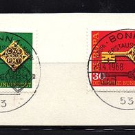 Europamarken mit Sonderstempel auf Briefabschnitt Mi. Nr. 559 + 560 (1) o