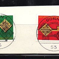 Europamarken mit Sonderstempel auf Briefabschnitt Mi. Nr. 559 + 560 (2) o