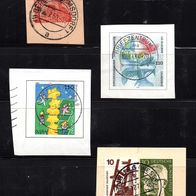 Briefmarken BRD Bund + Berlin aus Ganzsachen auf Briefabschnitt o