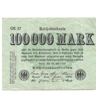 offensichtlich alter Geldschein (original) über 100.000 Mark von 1923