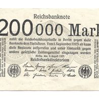 offensichtlich alter Geldschein (original) über 200.000 Mark von 1923