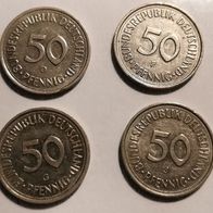 BRD : 4 x 50 Pfennig 1987 DFGJ zirkuliert