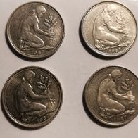 BRD : 4 x 50 Pfennig 1987 DFGJ vz