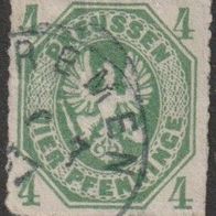 Altd.- Preußen: 1861, Mi. Nr. 14, 4 Pfg. Preußischer Adler. gestpl./ used