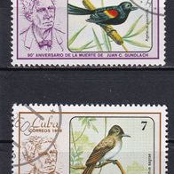 Kuba, 1986, Mi. 2996, 2998, Gundlach, Vögel, 2 Briefm., gest.
