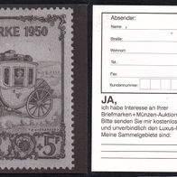 Postkarte Bielefelder Briefm.-u. Münzen-Auktion Stelzer *