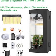 JUNG Growbox Komplettset LED 100x100x200cm Gewächshaus Komplett Set