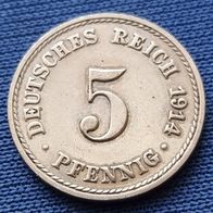 4351(8) 5 Pfennig (Kaiserreich) 1914/ A in ss ......... von * * * Berlin-coins * * *