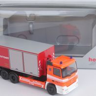 Herpa 911467 SoMo MB Actros Feuerwehr Stuttgart WLF mit Abrollbehälter Schlauch