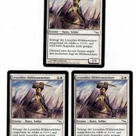 3x "Leoniden-Höhlenwächter" Common aus "Mirrodin", Erhaltung siehe Text