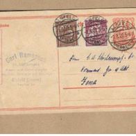 Los von 23.04 Postkarte aus Alsfeld 1922 nach Jena