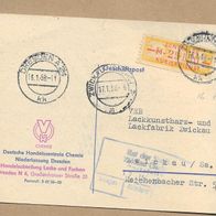 Los von 23.04 ZKD Dienstpostkarte aus Dresden nach Zwickau 1958