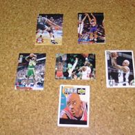 6x UPPER DECK Sammelbilder CARDS NBA JORDAN RODMAN Barkley Shaquille O NEAL KEMP