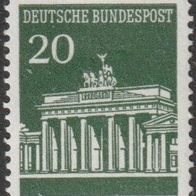 BRD: 1966, Rollenmarke: Mi. Nr. 507 v R (270), 20 Pfg. Brandenburger Tor. * * / MNH