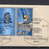 DDR 1989 100 Jahre Carl-Zeiss-Stiftung, Jena W Zd 802 Ersttagsstempel Berlin Papier
