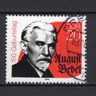 DDR 1990 150. Geburtstag von August Bebel MiNr. 3310 I Plattenfehler gestempelt