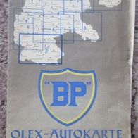 Originale "BP "Autokarte "SÜDDEUTSCHLAND" aus dem 3. Reich, 2. Weltkrieg