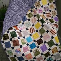 Patchwork Decke Quilt 120 x 180 cm Baumwolle Tagesdecke Unikat Bunt