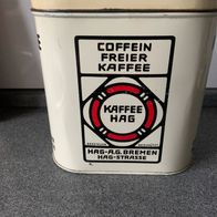 Alte Kaffee Hag Dose, Reklame, Blechdose