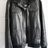 Echtleder Lederjacke von Jack & Jones Gr. XL, schwarz, nur 1 x kurz getragen, wie neu