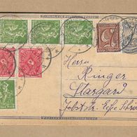 Los von 27.04 Postkarte aus Jacobshagen nach Stargard 1923