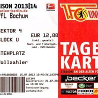 Ticket 1. FC Union Berlin - VfL Bochum 21.7.2013 Eintrittskarte Deutschland FCU