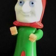 Ü-Ei Steckfigur 1999 Jahrmarkt ... - Gaukler Hexenmaske - Kopftuch rot - Arme grün