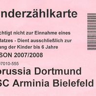 Ticket BV Borussia Dortmund - DSC Arminia Bielefeld 7.12.2007 Eintrittskarte BVB