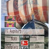 Ticket FC Hansa Rostock vs Augsburg 20.2.2010 Eintrittskarte Deutschland Fußball