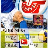 Ticket FC Hansa Rostock vs Erzgebirge Aue 25.3.2012 Eintrittskarte Deutschland