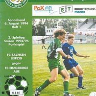 PRG FC Sachsen Leipzig vs Erzgebirge Aue 6.8.1994 BSG Wismut Chemie Deutschland
