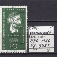 DDR 1956 110 Jahre Carl-Zeiss-Werke Jena MiNr. 545 II Plattenfehler gestempelt -1-