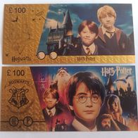 Harry Potter Schein (2) - 24k vergoldet - Sammlerstück -al-