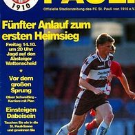 PRG FC St. Pauli vs SG Wattenscheid 09 14. 10. 1994 Stadionheft Hamburg Sankt SGW