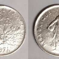 Frankreich Republique Francaise Münze 5 Francs von 1971