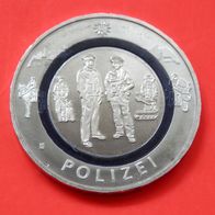 10 € Gedenk-Münze - D- " Polizei " mit blauen Polymerring 2024 - unz/ bfr/ Stgl