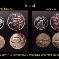 Island 4 Münzen 2005-2008