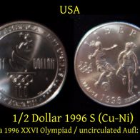 USA 1/2 Dollar 1996 Atlanta 1996 XXVI Olympiad - Woman Soccer
