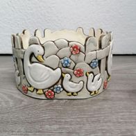 Übertopf Schale Schüssel mit Gänse Zaunoptik Keramik *