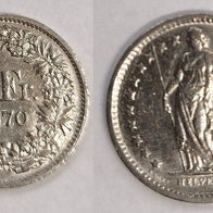 Schweiz Münze 1/2 Franken von 1970