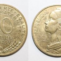 Frankreich Republique Francaise Münze 10 Centimes von 1979.