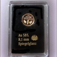 Goldmark 2001 (Neuprägung 2018, 585er 0,28 g Spiegelglanz)