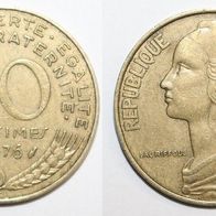 Frankreich Republique Francaise Münze 20 Centimes von 1976.