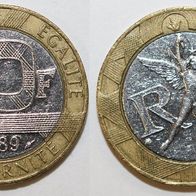 Frankreich Republique Francaise Münze 10 Francs von 1989