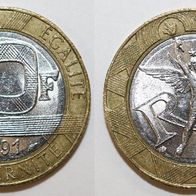 Frankreich Republique Francaise Münze 10 Francs von 1991