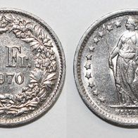 Schweiz Münze 1/2 Franken von 1970