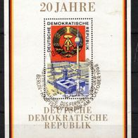 DDR 1528 Block 28 gestempelt, 20 Jahre DDR