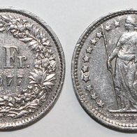 Schweiz Münze 1/2 Franken von 1977